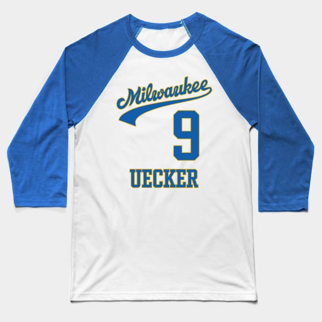 Retro Bob Uecker Baseball Jersey Tribute Baseball T-Shirt by darklordpug